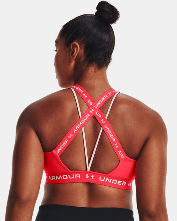 Women's UA Crossback Low Sports Bra, Red, pdpMainDesktop image number 6